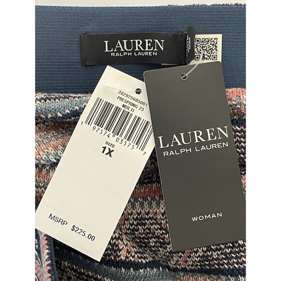 Ralph Lauren Women’s Geo-Motif Linen Cotton Pencil Skirt Pink Blue Size 1X‎ NWT - Picture 6 of 11